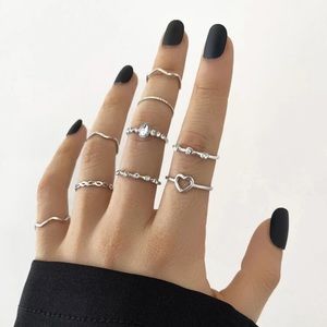 9pcs Rhinestone Ring